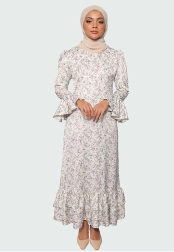 Batik by Emileeya white Natalie Ruffle Dress 5FF99AAD0D750CGS_1