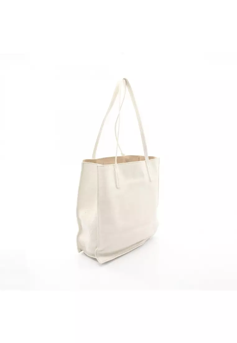 Pre-Loved MIU MIU Shoulder bag tote bag leather white