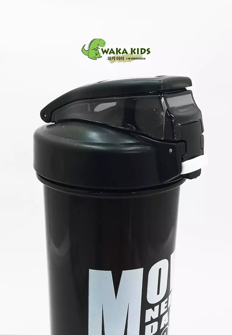 Wakakids Botol Minum Plastik Olahraga Portable Sport Bottle Shaker dengan Mixer Ball BPA Free 800ml K436 Venrc Pink