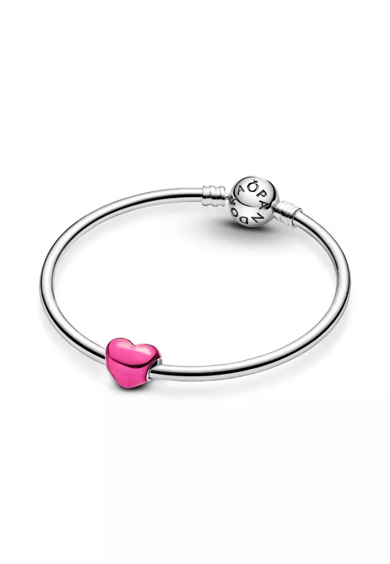 Metallic Pink Heart Charm