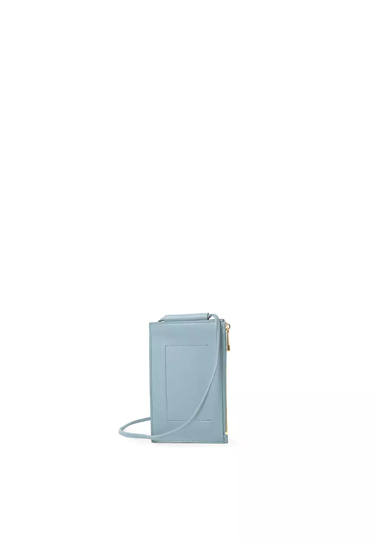 斜背手機小袋 - 粉藍色