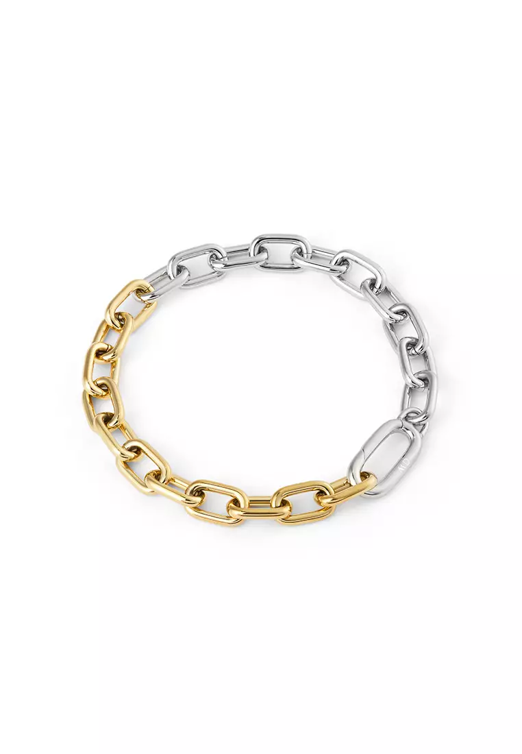Contrast Link Bracelet Two Tone Gold - Unisex Bracelet for women and men stainless steel Bracelet DW Official Authentic Original 手鍊 不鏽鋼手鍊 DW 官方正品