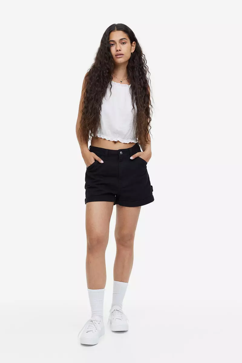 High-waisted cargo shorts