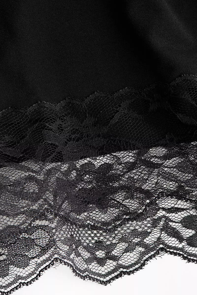 Lace-trimmed strappy top