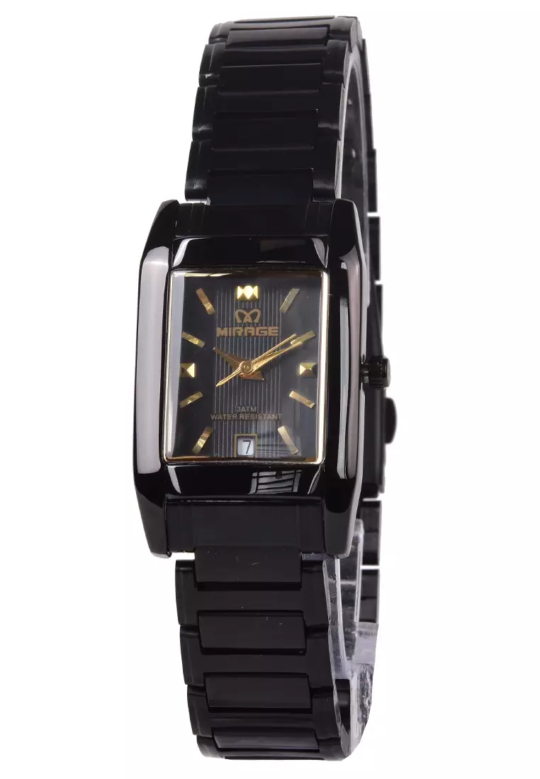 Mirage Jam Tangan Analog Wanita - Black Stainless Steel - 7394L