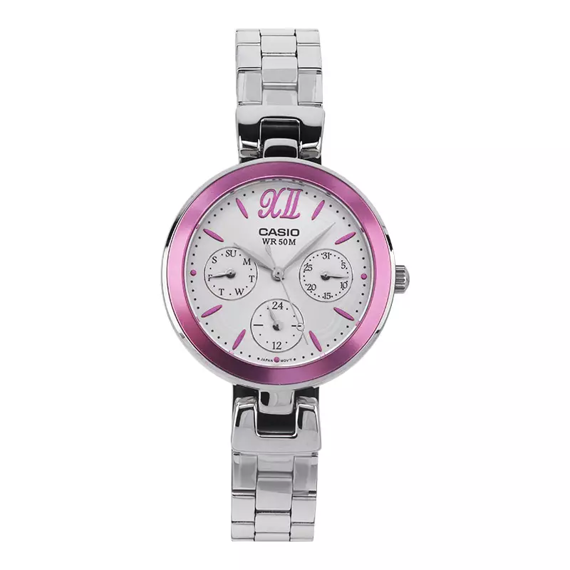 Jam Tangan Wanita Casio General LTP-E407D-4AVDF Enticer Ladies Silver Dial Stainless Steel Band