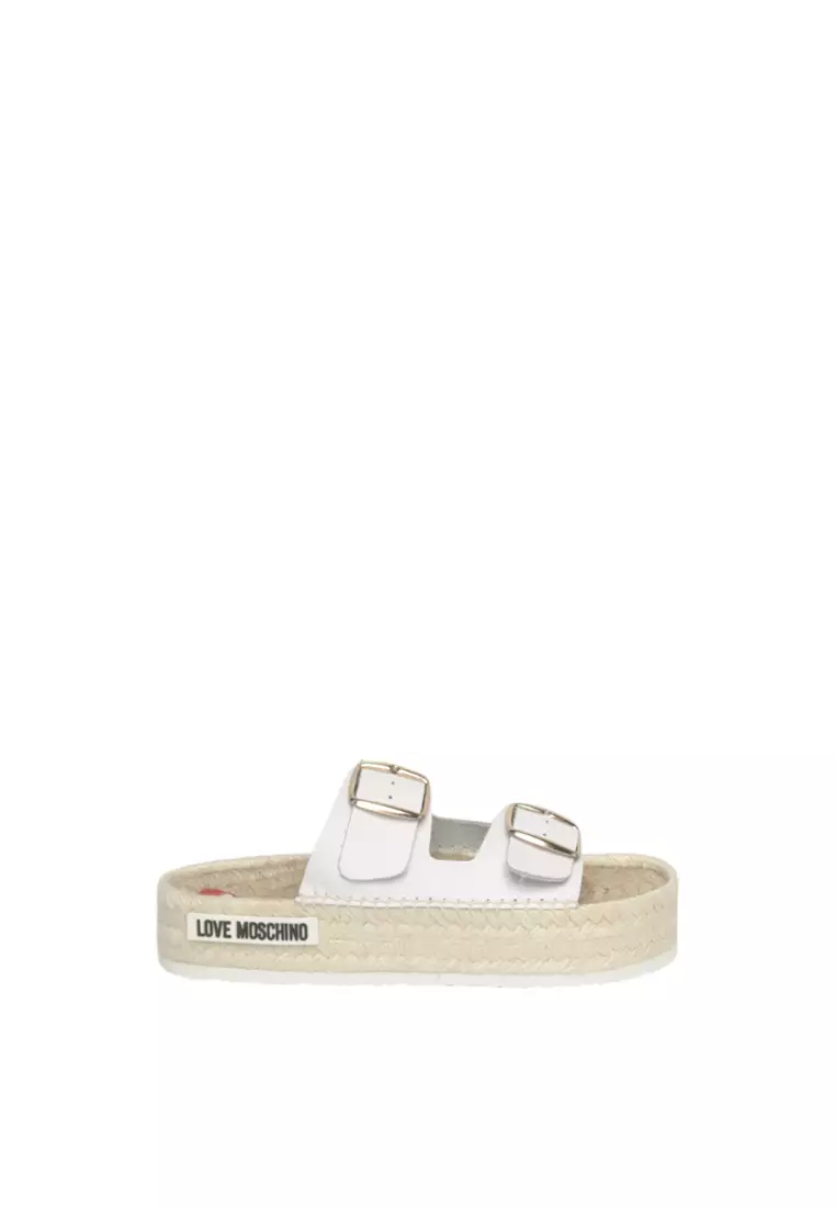 Discount on Love Moschino  shoes - SKU: Calfskin Leather Sandals