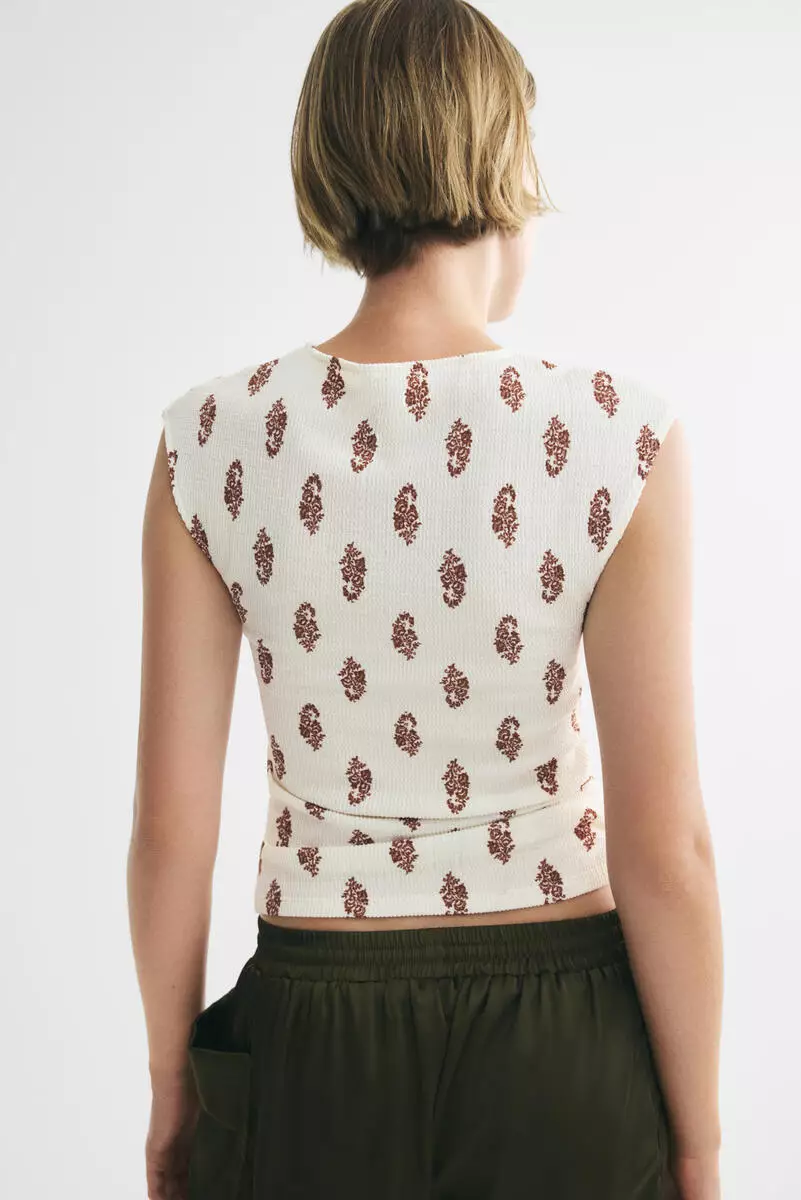 Textured jersey top