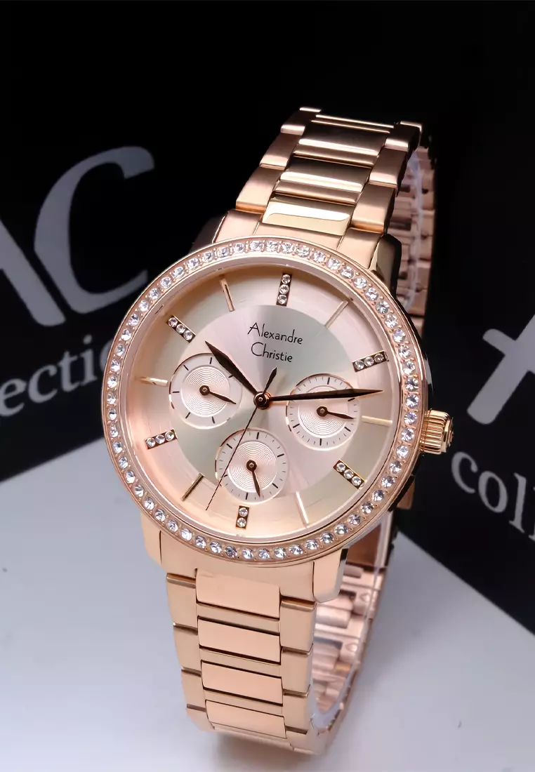 Alexandre Christie Jam Tangan Analog Wanita Rosegold Case Rosegold Dial - 2A47BFBRGLN
