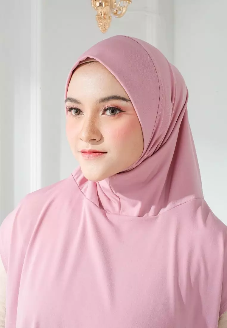 Alesha Hijab Outer Dusty Pink - Hijab Olahraga