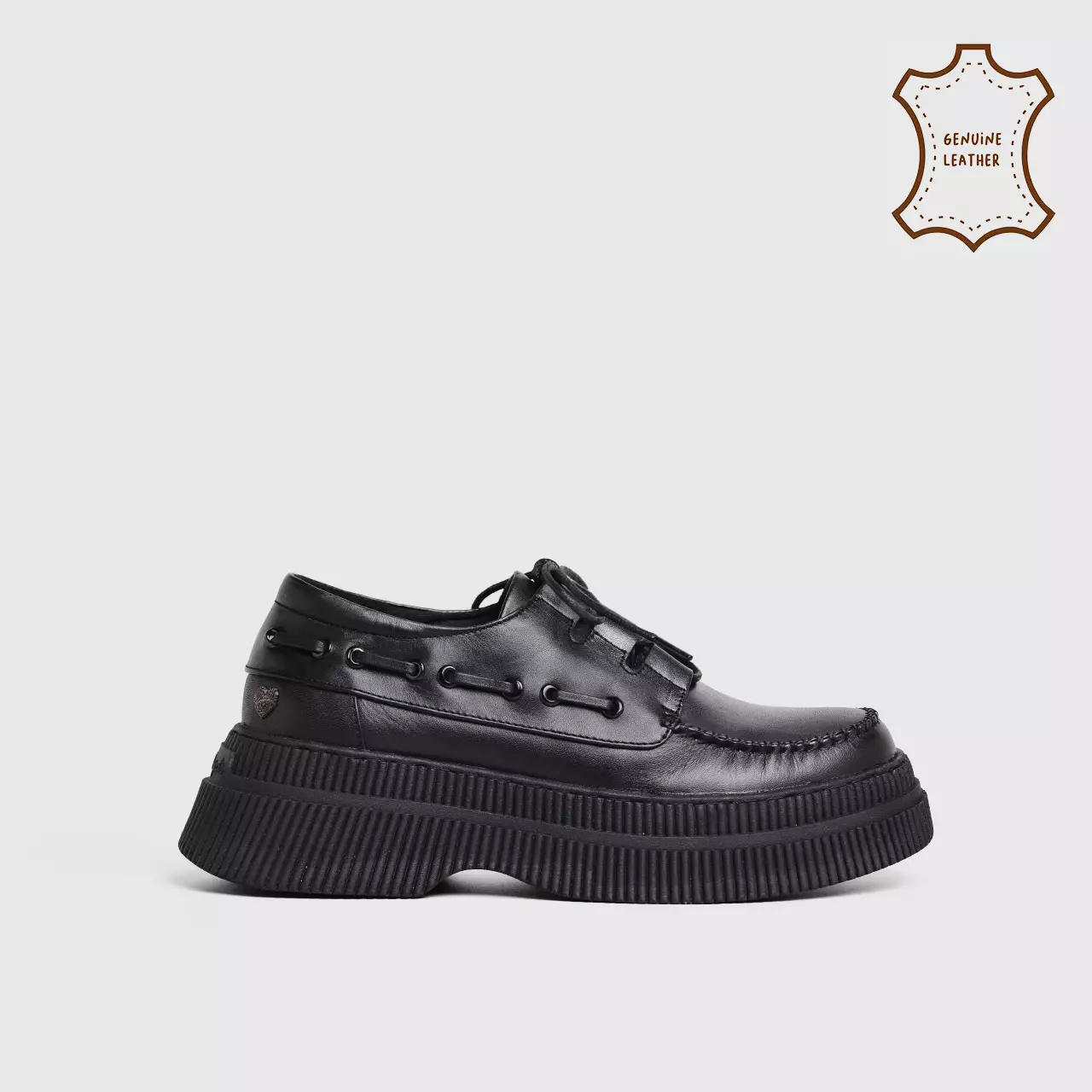 Zalica Platform Genuine Leather Black