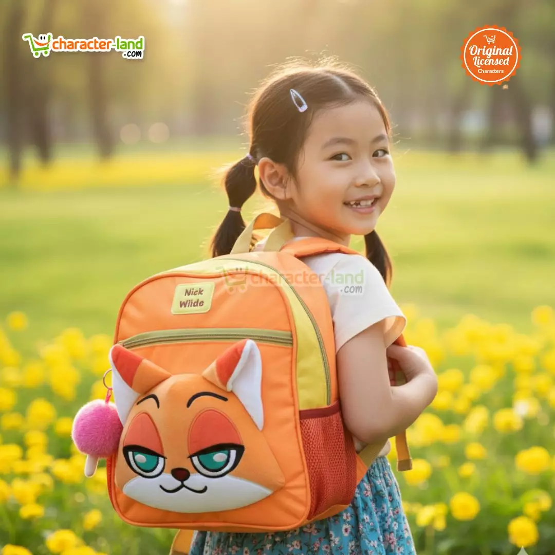 Tas Ransel Anak Zootopia Original - Nick Wilde Orange - 25x30 cm (Wajah Timbul 3D)