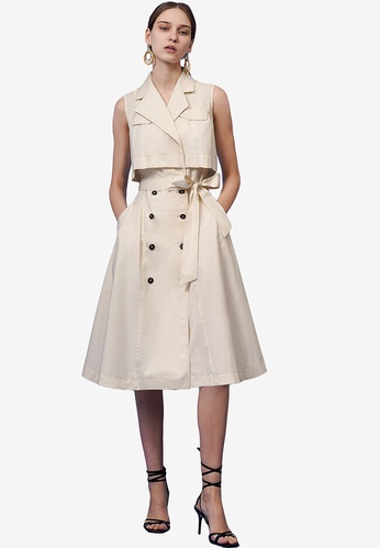 Saay Club Trench Coat Dress 2022, Calvin Klein Sleeveless Trench Coat Dress