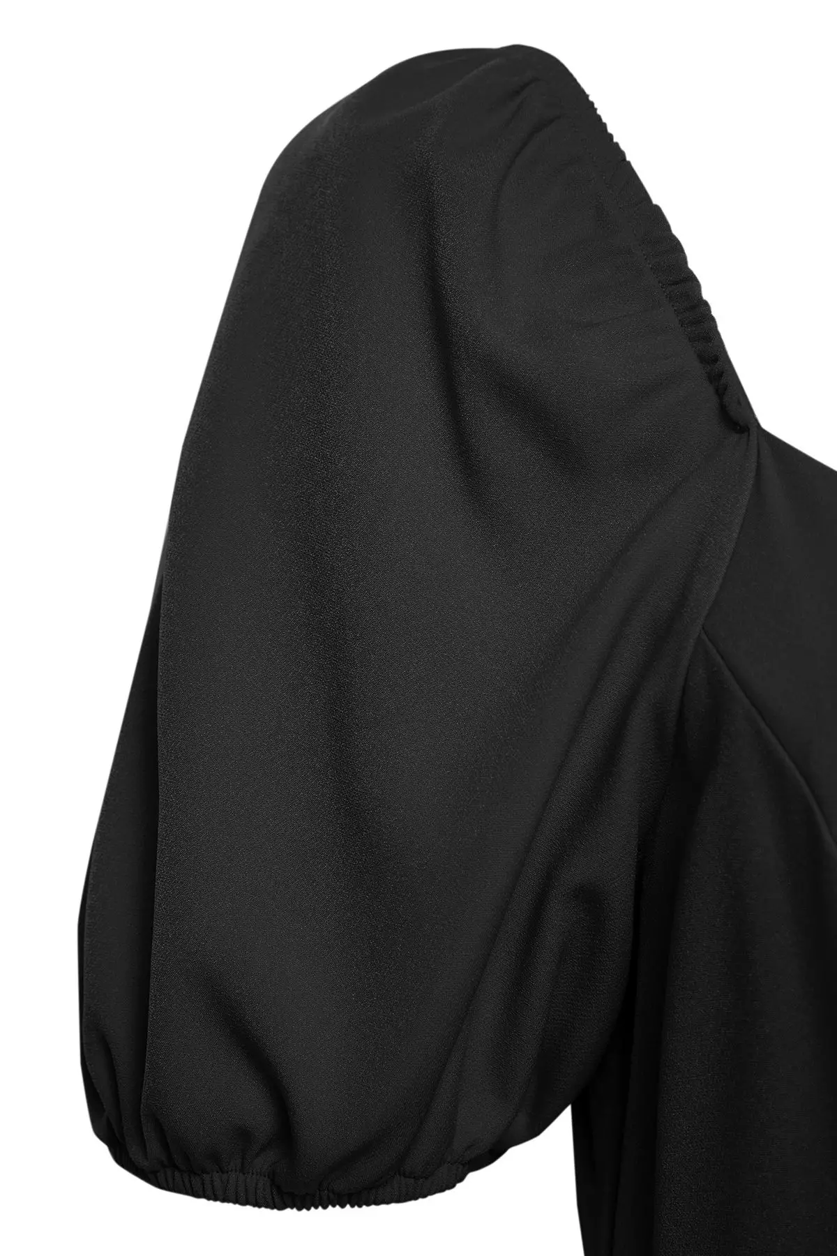 Square Neck Lining with Shorts Balloon Sleeves Woven Plus Size Dress