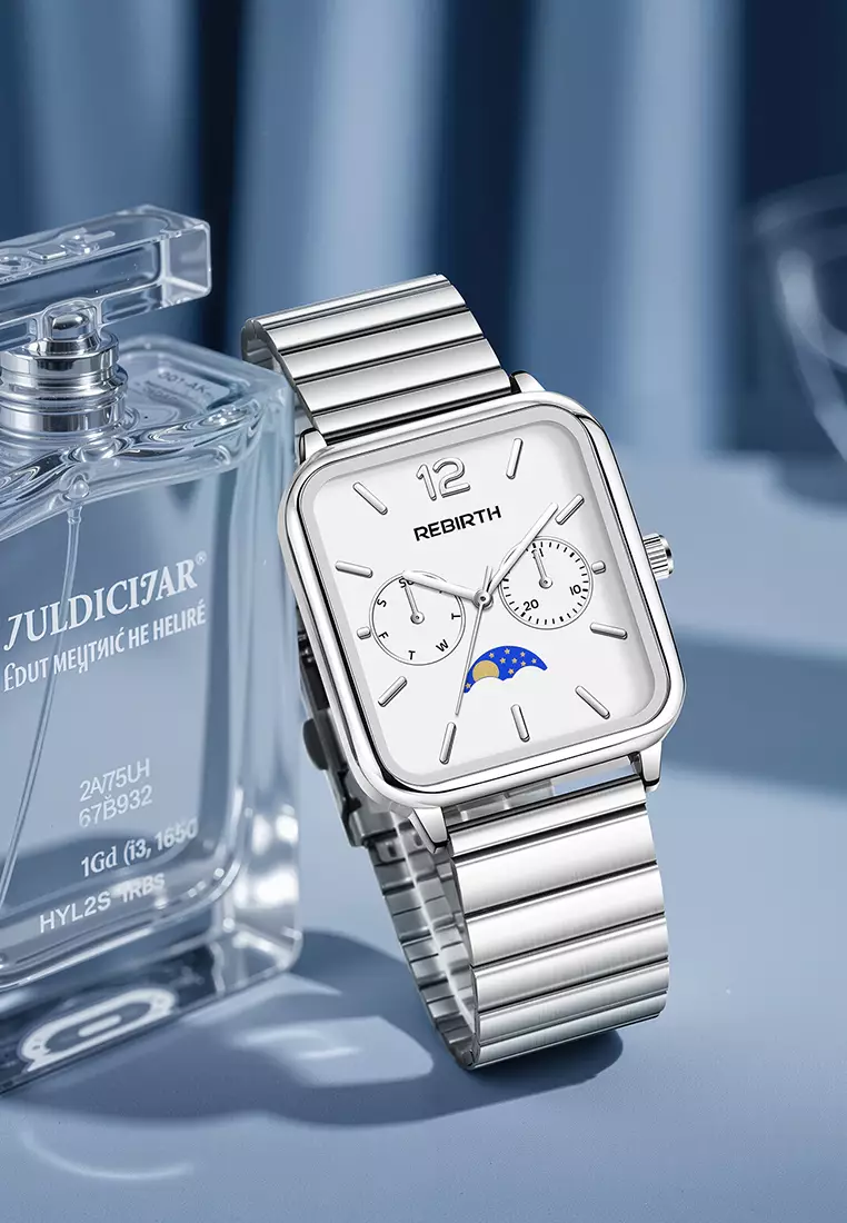 Jam Tangan Wanita Elegan Mewah Casual Anti Air Original Kekinian Tali Stainless Steel Jam Tangan Cewek white