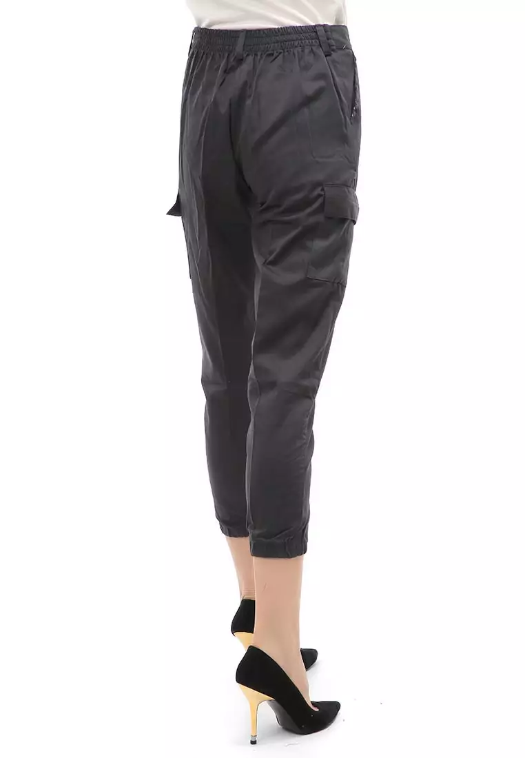 Jourel Jogger Pants Kasual Wanita Material Cotton ORIGINAL - Gray