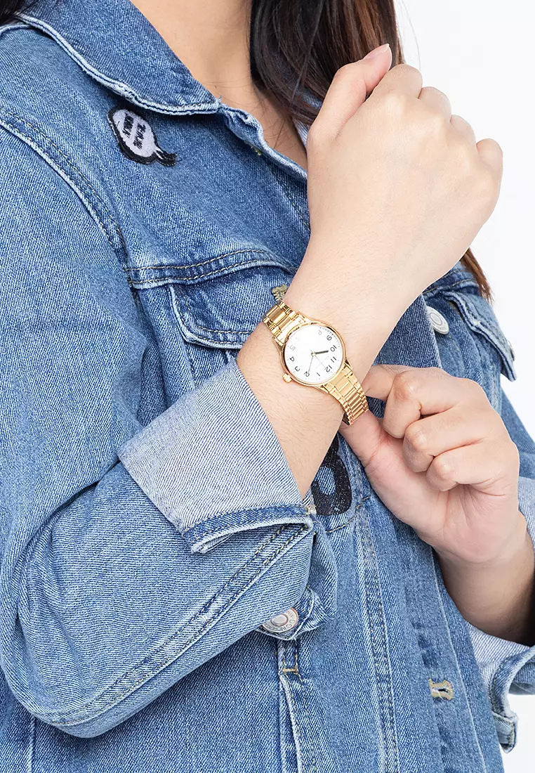 Analog Watch 20122230-Gld - Wht Dial