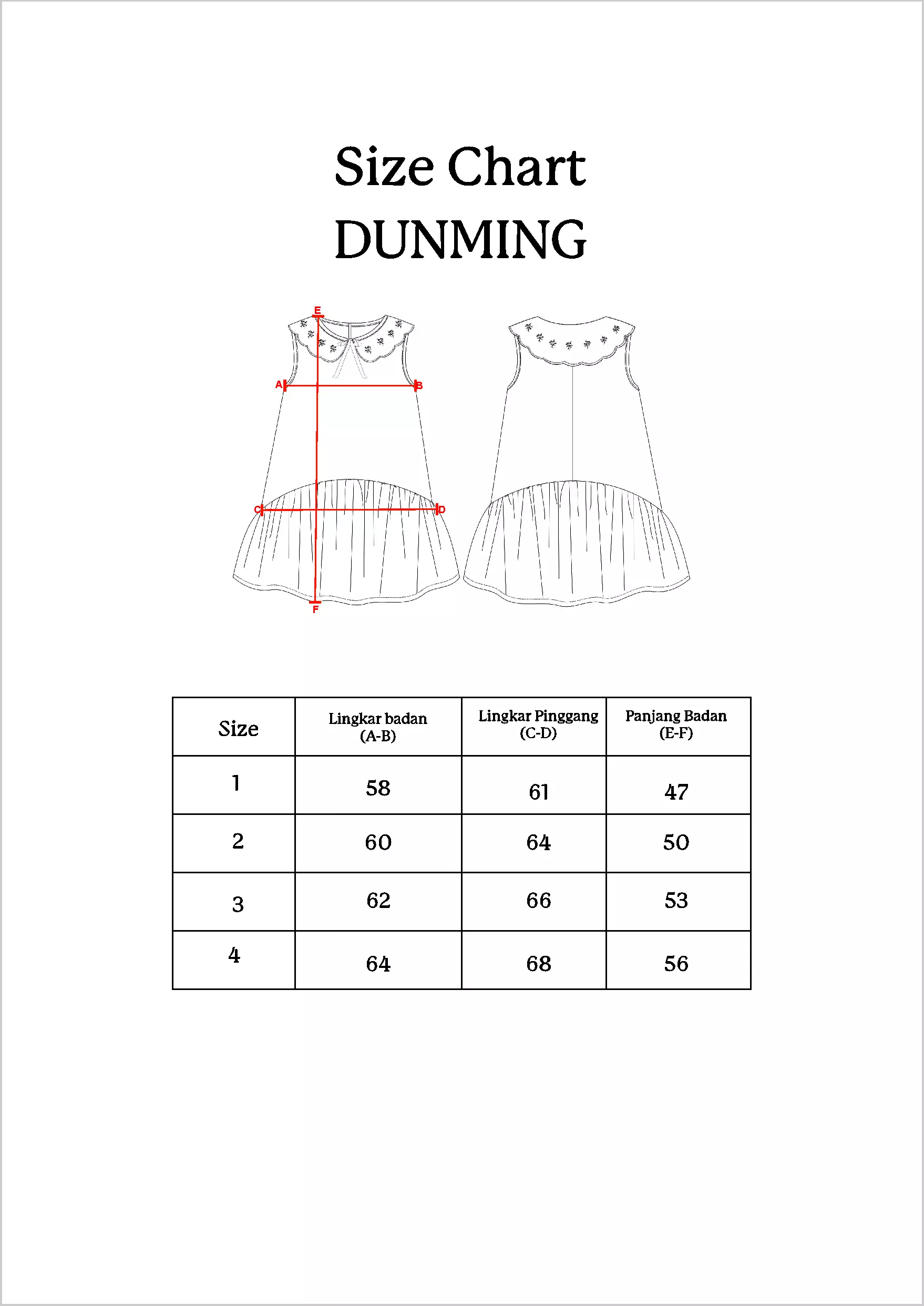 Qna Girl Dunming Dress Midi Anak Merah