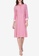 ZALORA WORK pink Contrast Cuff Dress 9C69EAAF7E38BEGS_4