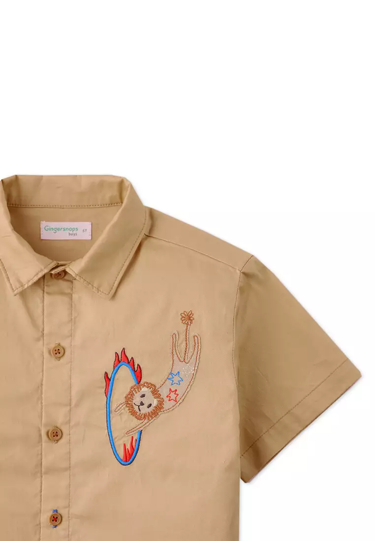 Boys Theo Oxford Shirt With Circus Patches