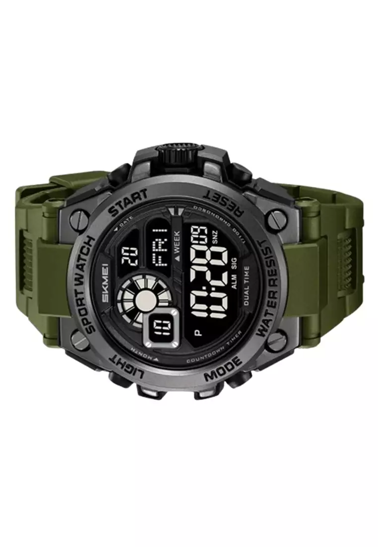 Jam Tangan Pria SKMEI 2318 Analog Digital Water Resist ORIGINAL - Army Green