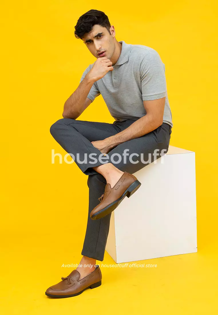 polo shirt baju kaos kerah polo slim houseofcuff abuabu