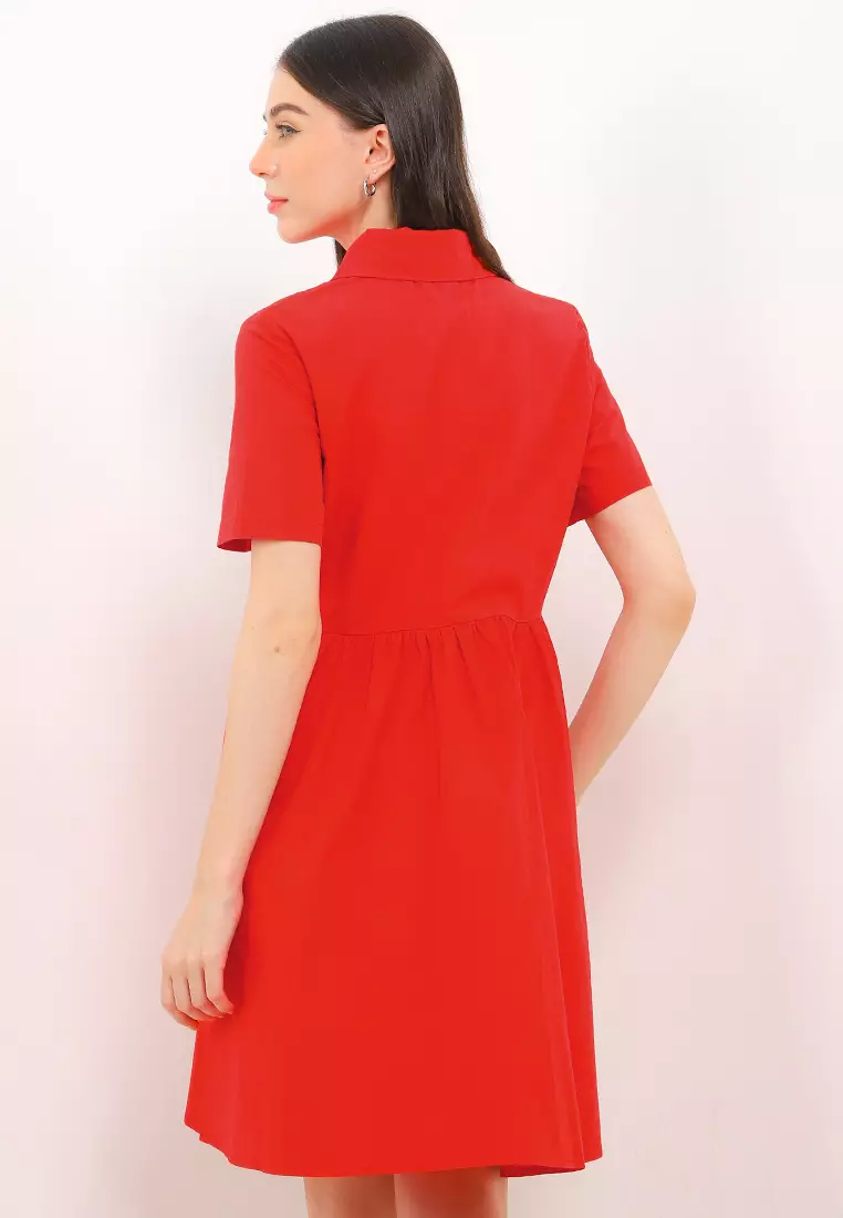 Short Sleeve Mini Shirt Dress
