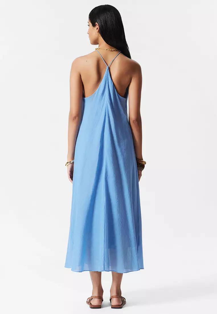 Sleeveless Halterneck Midi Dress