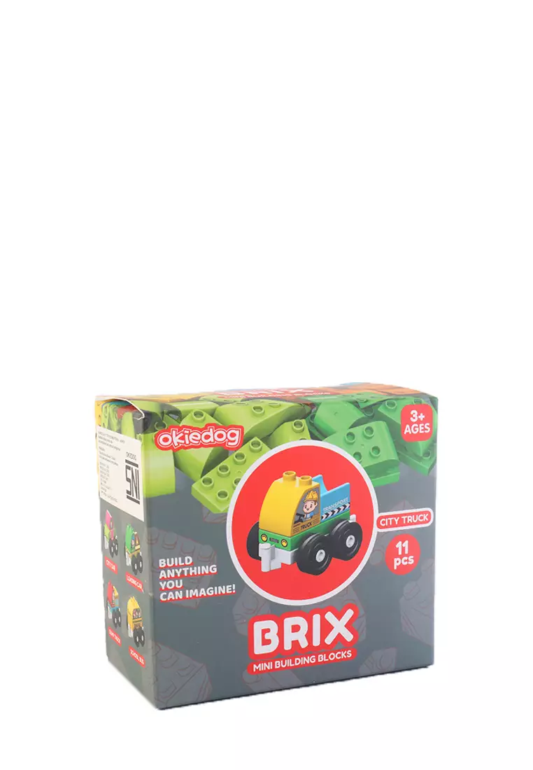 Okiedog Brix City Truck 11pcs - Mainan Bongkar Pasang Anak