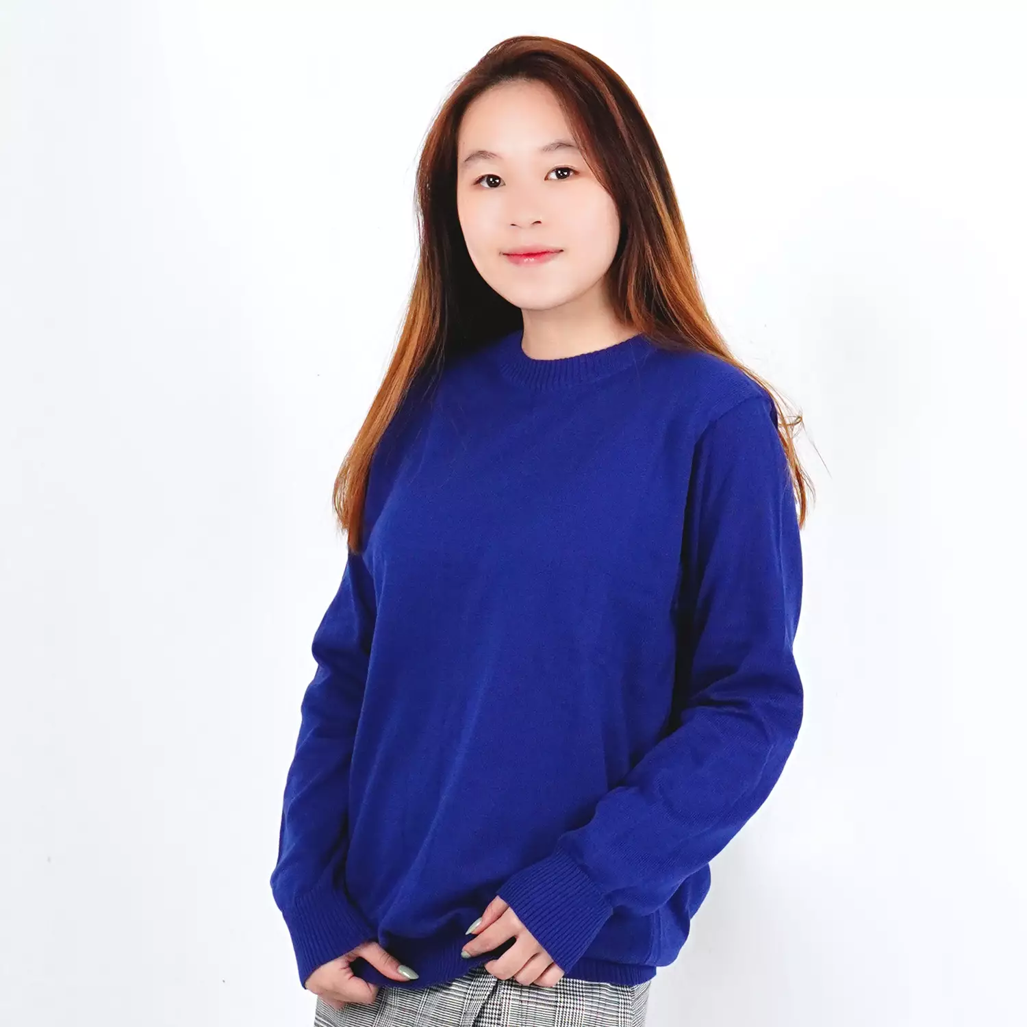 ONIE Sweater Wanita Sweater Rajut Wanita Leher O Neck Sweater Wanita - BIRU BENHUR