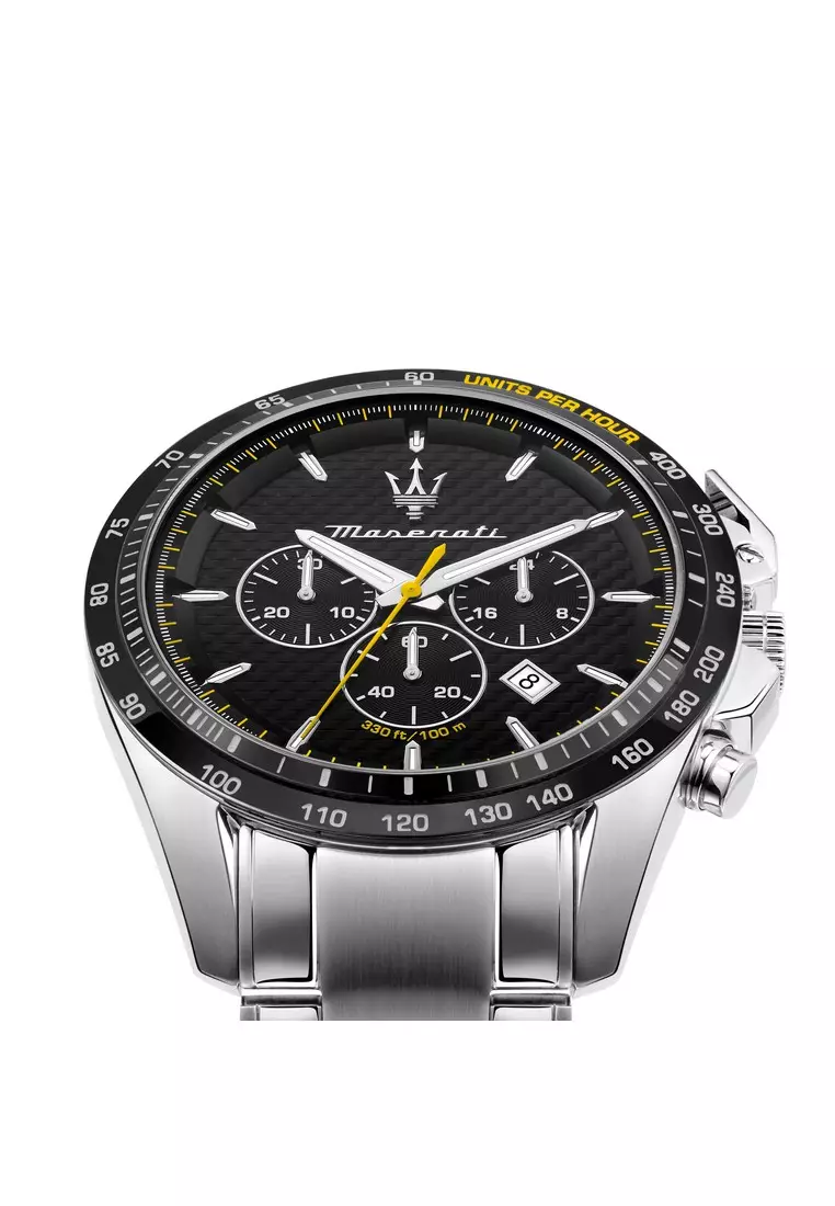 Maserati Traguardo Skeleton Black Dial Gold Steel Strap Watch For Men - R8873612058