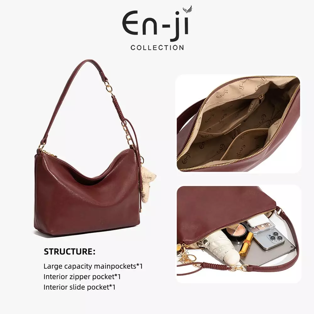 En-ji Nodam Shoulderbag Wanita Warna Cherryred