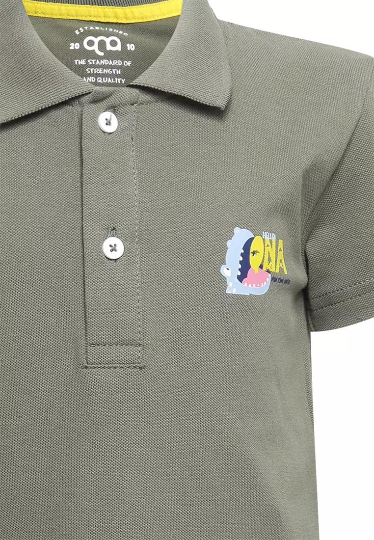 Qna Boy Abednego Polo Shirt Pendek anak Hijau
