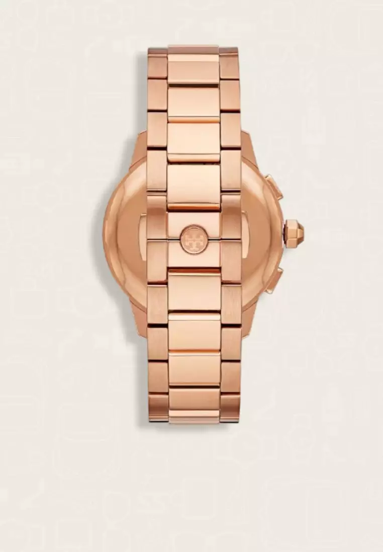 Jam Tangan Wanita Tory Burch TBW1253 Collins Rose Gold Stainless Steel Watch