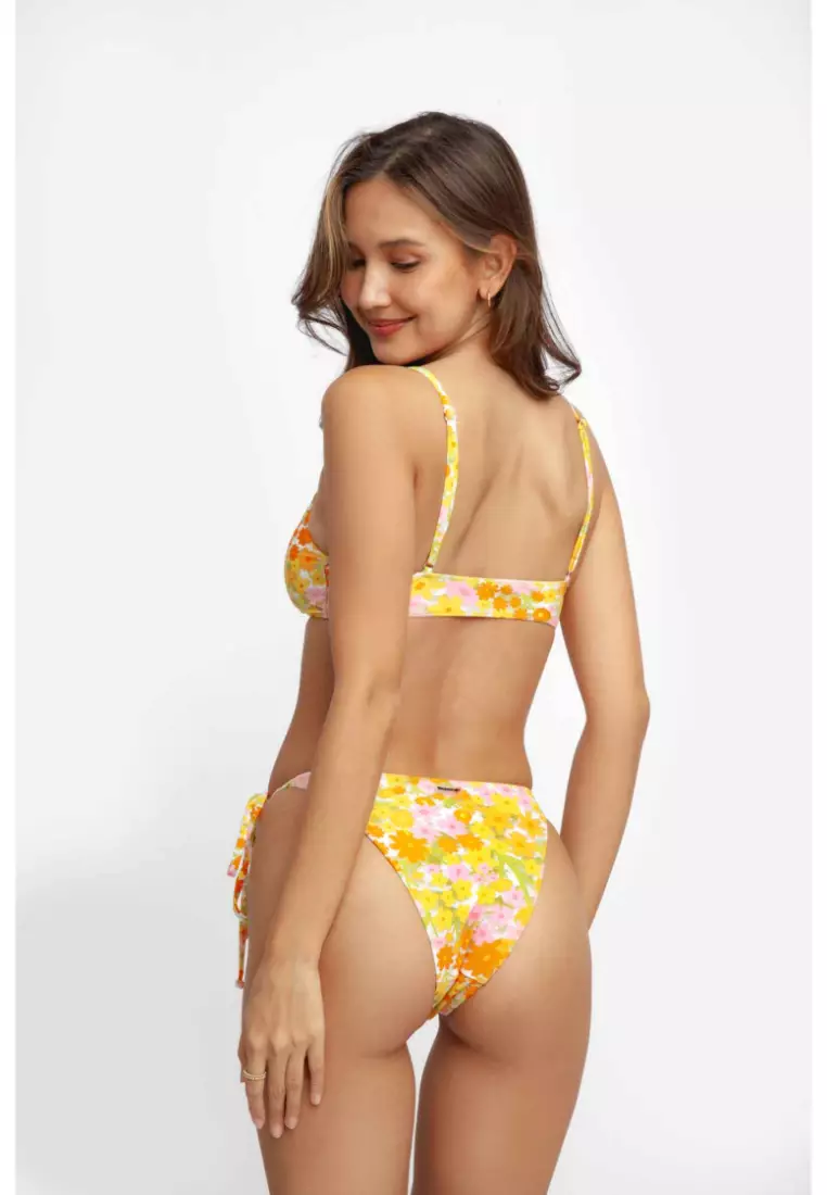 Daniella Side Tie Adjustable Bikini Bottoms / May Flowers