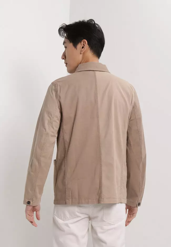 Machine-Stretch Unstructured Blazer