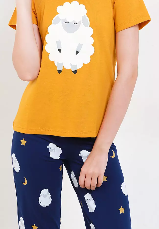 Pyjama Short Sleeve Long Pants Sleepwear