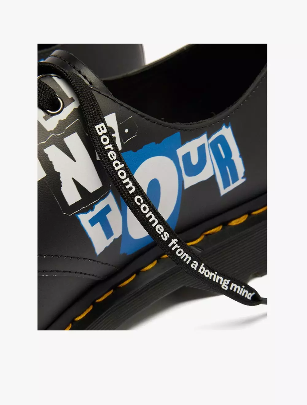 Dr. Martens 1461 Metallica Flame Skull 3 Eye Shoe White+Multi Backhand Strawgrain + Metallica Flame Skull Print