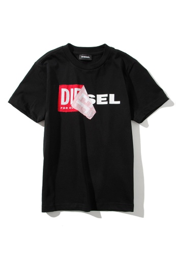 Diesel black Short-sleeved T-shirt with logo 4C397KA09ED096GS_1
