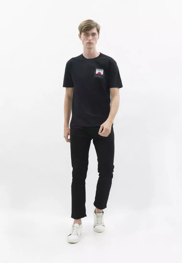 Kaos hitam tshirt polos houseofcuff motif Tokyo Black READY HINGGA 4XL