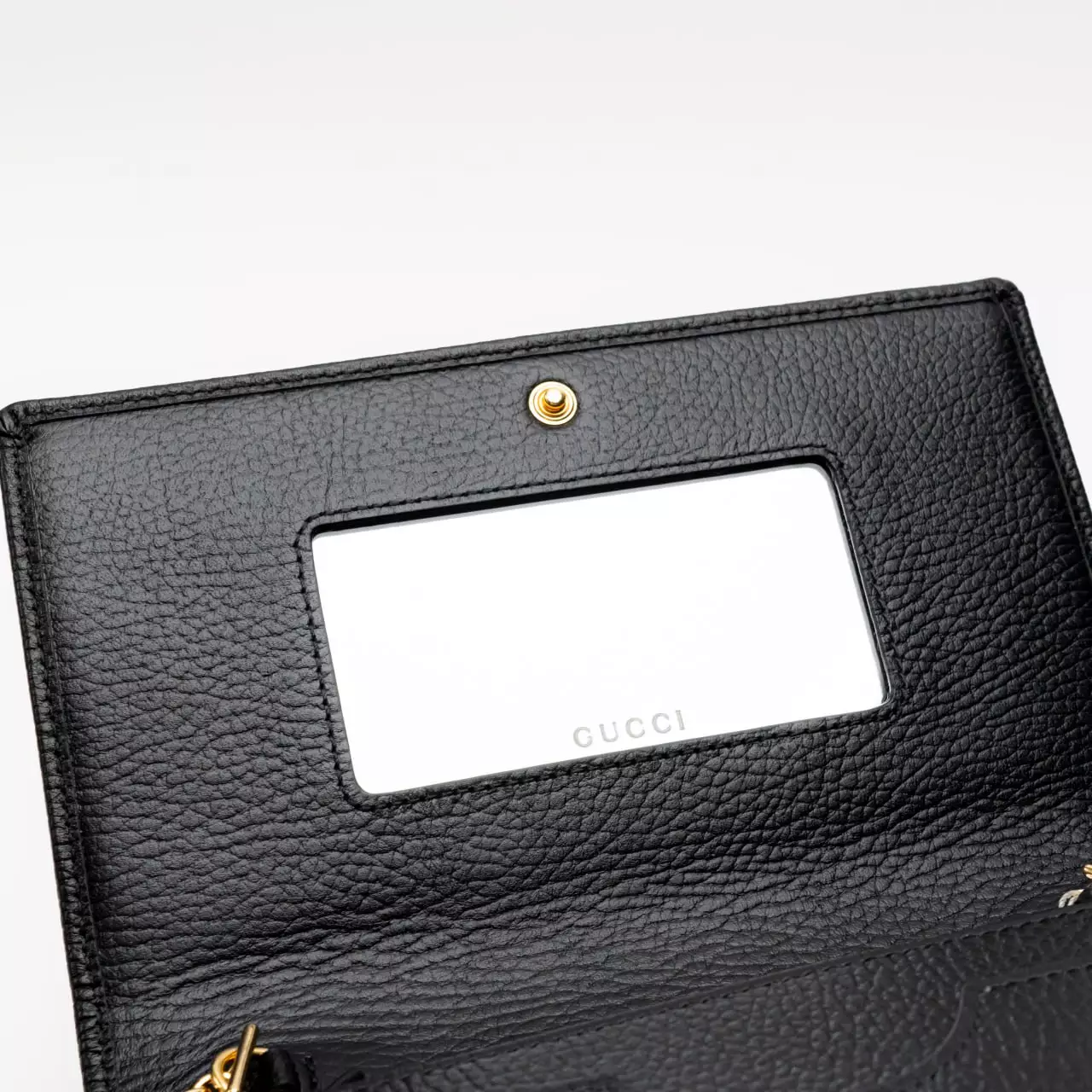 GG Marmont Leather Mini Chain Bag Black Ghw