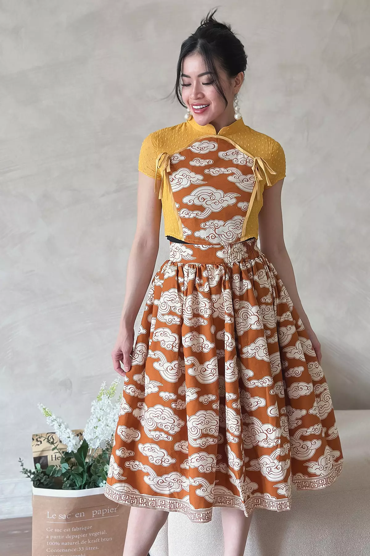 Mahadewi Megamendung Kunyit Batik Blouse