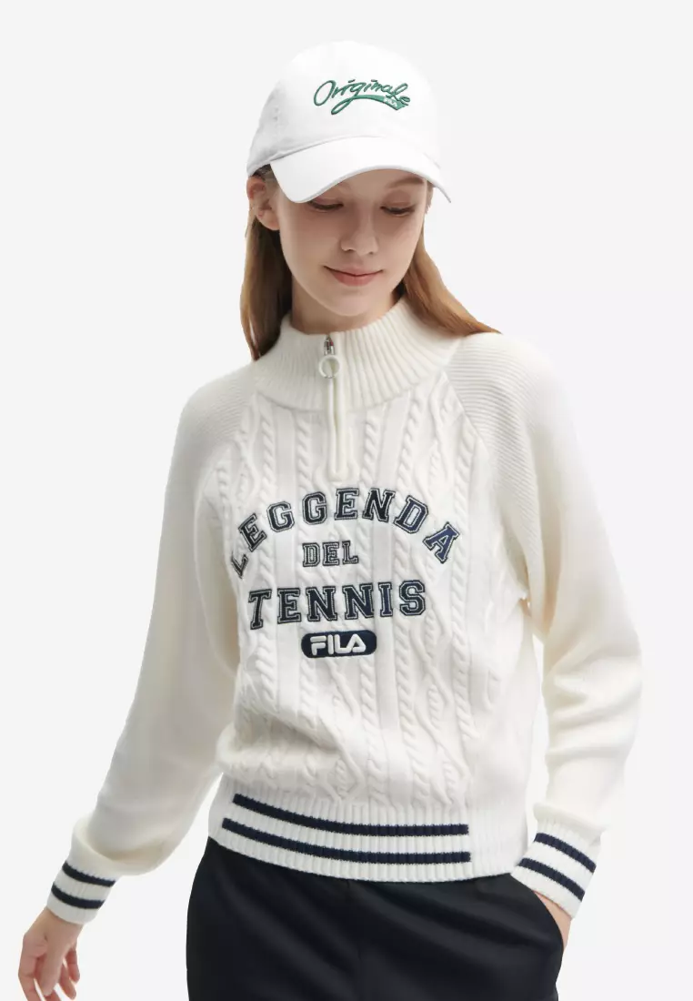 Fila high neck sweatshirt with front logo clearance