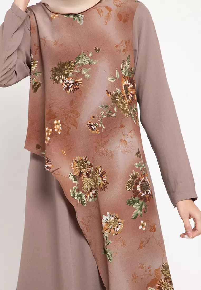 Bean Maxi Dress In Dark Brown Print