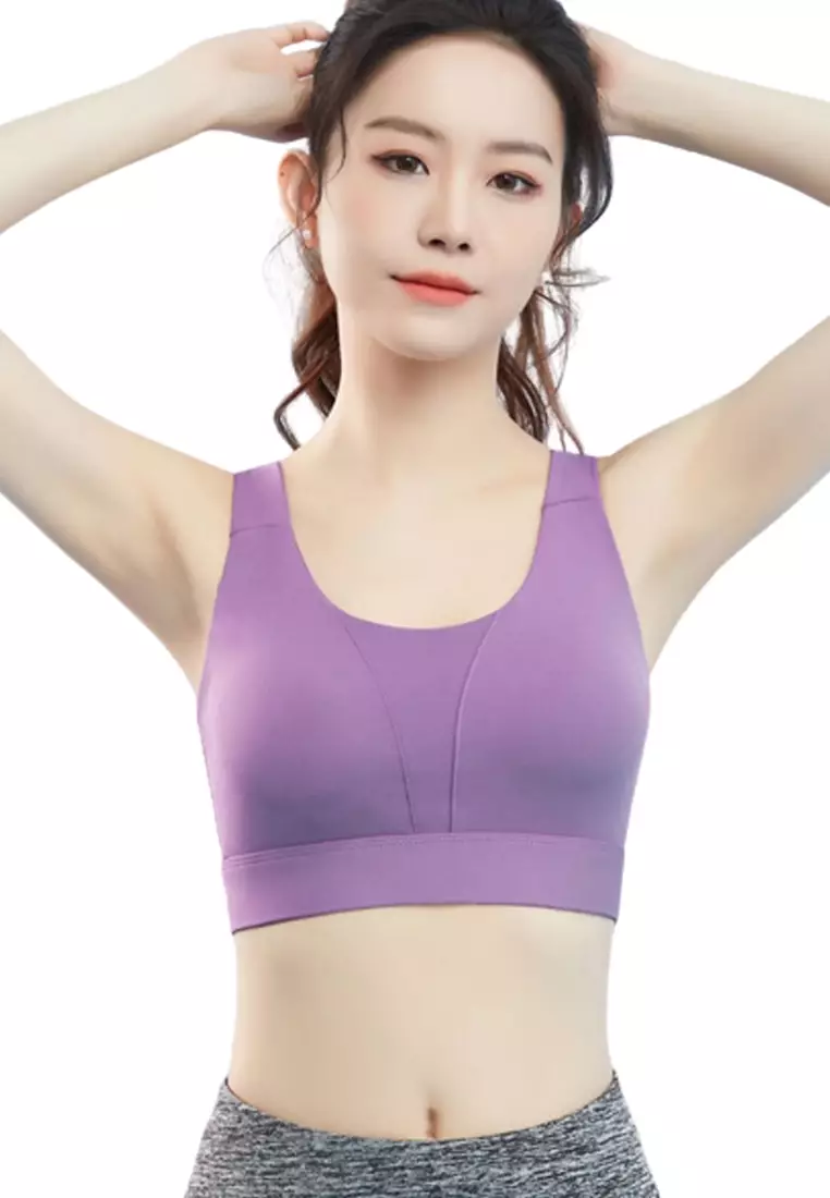 LYCKA BMY3019 Korean Style Lady Shockproof Sport Bra Purple 2024, Buy LYCKA  Online