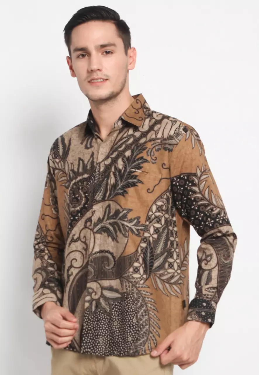 Kemeja Batik Pria Premium Slimfit Elegant Modern Lengan Panjang Adhama
