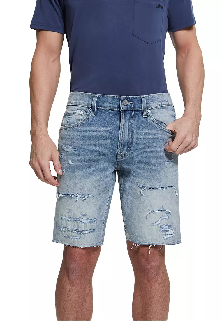 Guess striped shop drawstring shorts