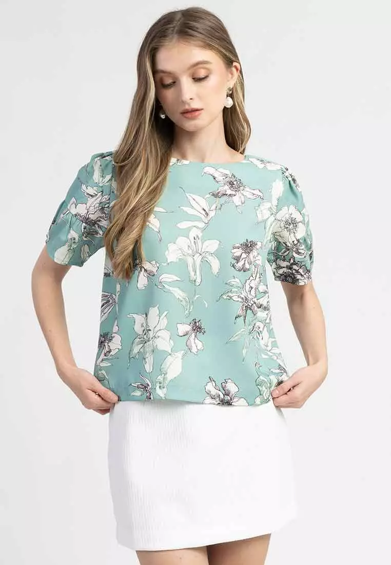 Nadine Floral Button-Up Blouse