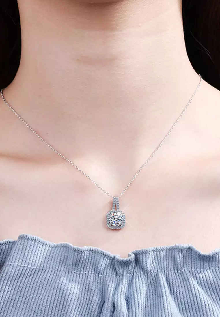 Kalung Wanita Anti Karat Berlian Adjustable Couple Necklace Sertifikat GRA Kotak Indah COD