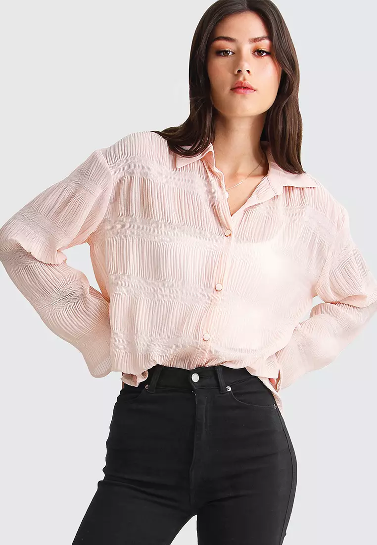 Yoko Shirred Chiffon Blouse
